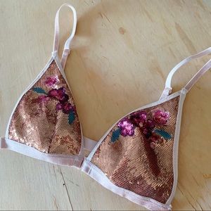 Victoria’s Secret XS Rose Gold sequin bralette